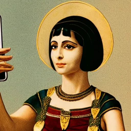 Image similar to selfie photo of cleopatra