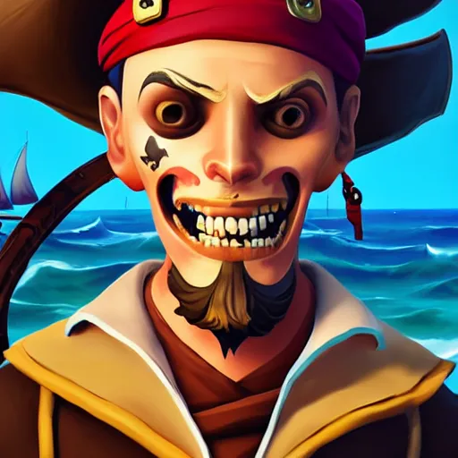 Image similar to painting jack the pirate on sea of thieves game avatar hero smooth face median photoshop filter cutout vector behance hd by jesper ejsing, by rhads, makoto shinkai and lois van baarle, ilya kuvshinov, rossdraws, illustration, art by ilya kuvshinov and gustav klimt