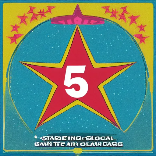 Prompt: album cover art, Star with a number 5 in the middle, high-class