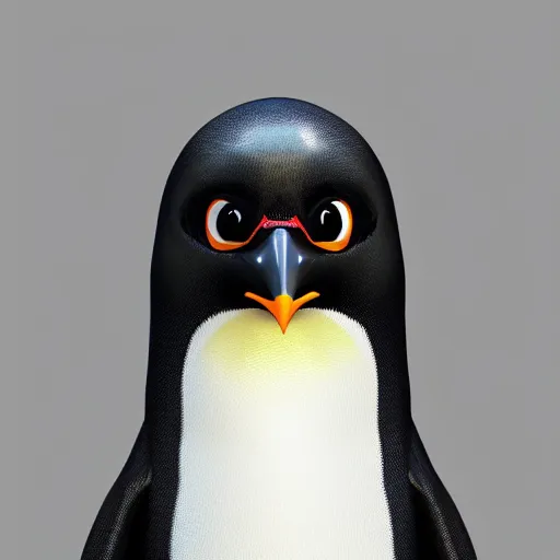 Image similar to penguin masked ninja, symmetric, highly detailed, Unreal Engine 8K,