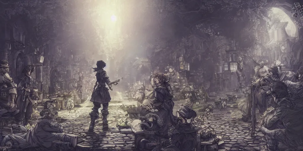 Prompt: but one hundred years later, the negro still is not free. ultrafine highly detailed colorful illustration, intricate linework, sharp focus, octopath traveler, final fantasy, unreal engine highly rendered, global illumination, radiant light, intricate environment
