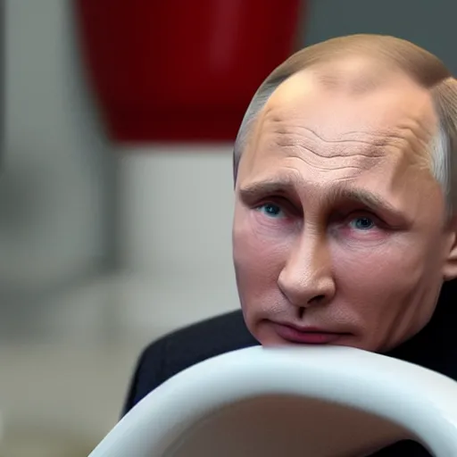 Image similar to vladimir putin sitting on a toilet, 8 k resolution, highly detailed