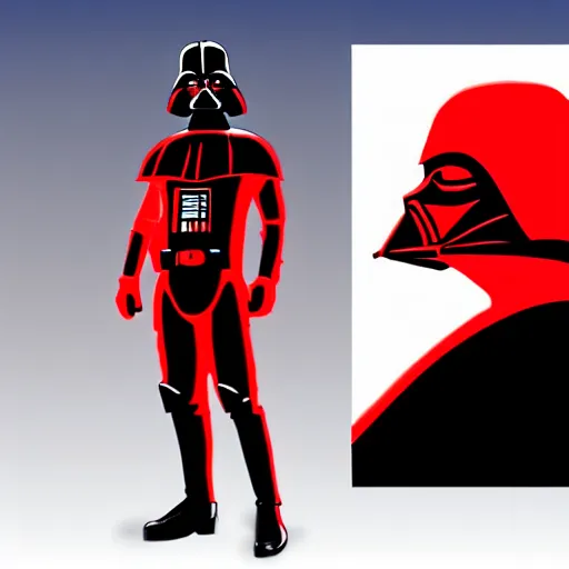 Prompt: darth vader, profile pic, red background, accurate anatomy, highly detailed, digital art, epic,