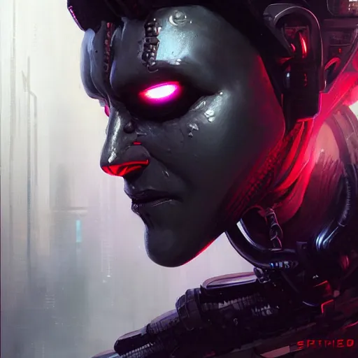 Prompt: realistic portrait of shodan from system shock 2, sentient hyper - optimized data access network, cyberpunk, painted by greg rutkowski, painted by stanley artgerm, painted by igor kieryluk, digital art, promotional art, trending on artstation