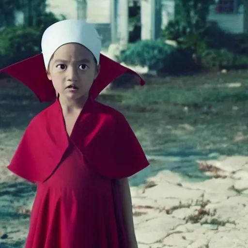 Prompt: a film still of luffy in the handmaid's tale, 2 0 1 7