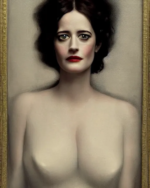 Image similar to portrait en buste of eva green in repose vesper lynd vannessa ives by Hughes Merle, perfectly detailed eyes, realistic fabric, abundant detail
