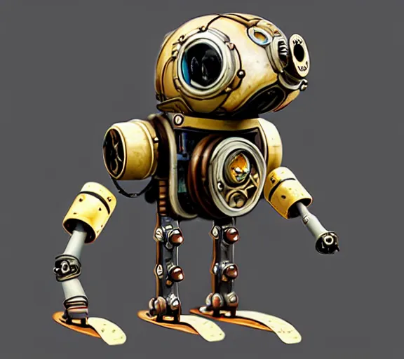 Image similar to futuristic steampunk ferret - shaped mech, steampunk bioshock - inspired ferret - robot, borderlands - inspired ferret - shaped robot