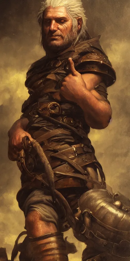 Image similar to the portrait of blacksmith by roberto ferri, fantasy, witcher, very detailed oil painting, masterpiece, 8 k