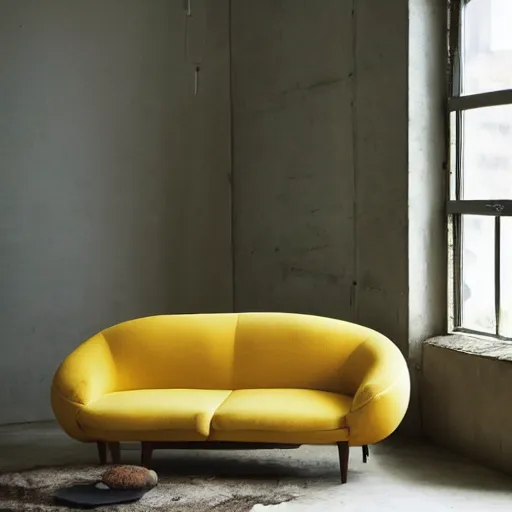 Prompt: a comfy sofa that looks like a pineapple, render, photo, product shot