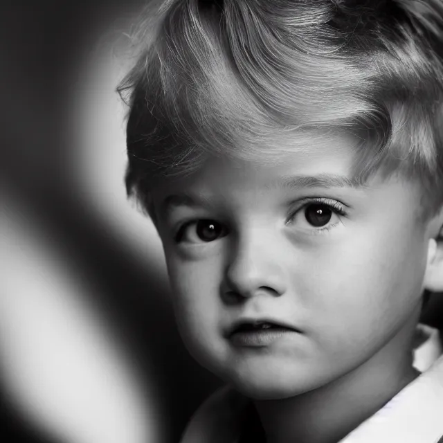 Prompt: Young Donald Trump; beautiful studio portrait; bokeh, 90mm, f/1.4