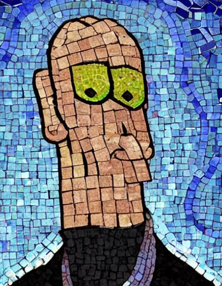 Image similar to A mosaic of Handsome Squidward