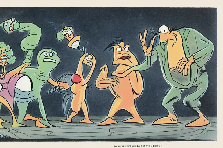 Image similar to mugwump animated series by hanna barbera, 1 9 5 0 s cartoon production art