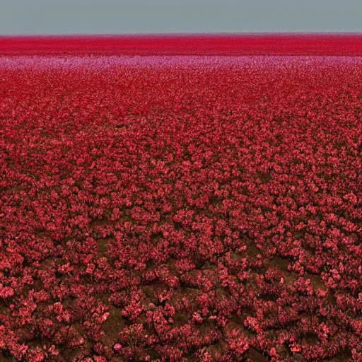 Image similar to japanese cherry field on the surface of jupiter