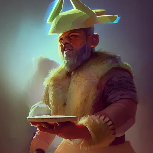 Image similar to portrait of viking toast, bread type pokemon, strong pixar wonder bread warrior, volumetric lighting, dynamic composition, art by sachin teng and sergey kolesov and ruan jia and heng z, scifi, fantasy, hyper detailed, ultra realistic, sharp focus, wildlife photography, national geographic, octane render, concept art