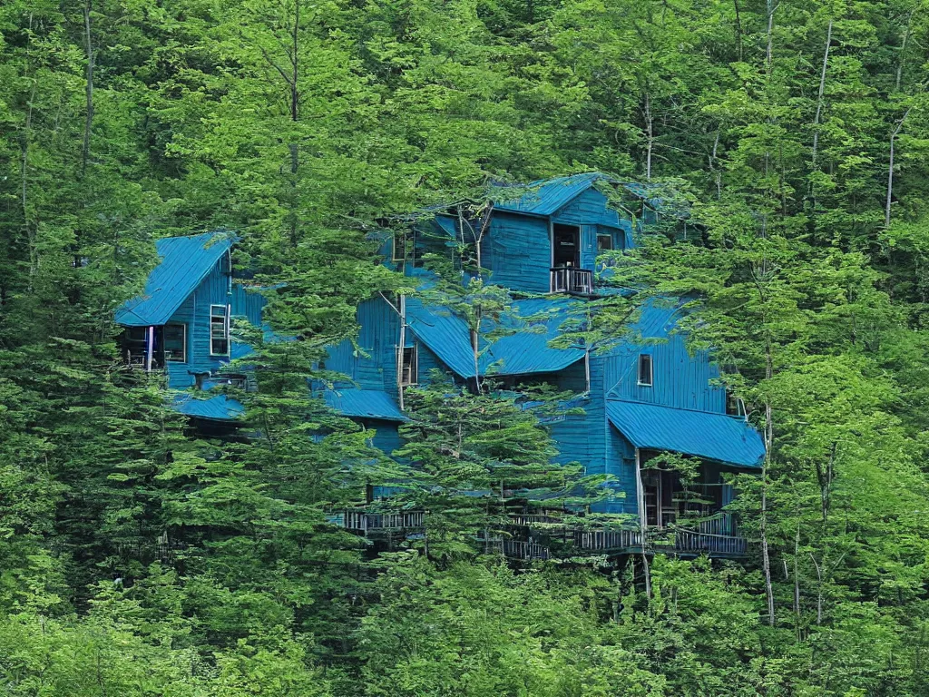 Prompt: blue green shanshui of the appalachian mountains of the laurentians