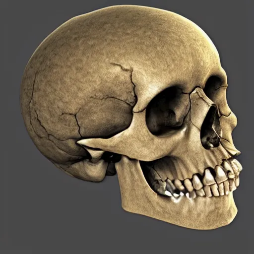 Image similar to human skull that has broken in two pieces