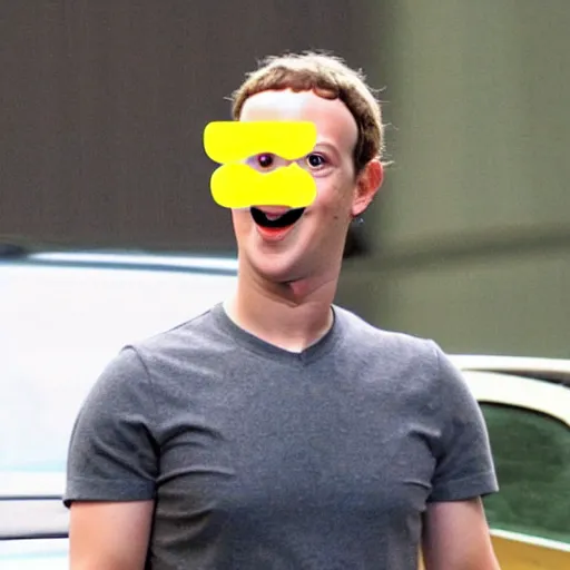 Image similar to Mark Zuckerberg's head looks like a lemon and has yellow skin