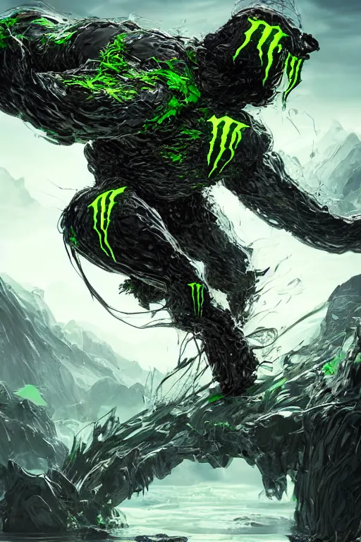 Image similar to monster energy drink, concept art, wlop, digital painting, trending on artstation, highly detailed, epic composition, official media, 8 k uhd