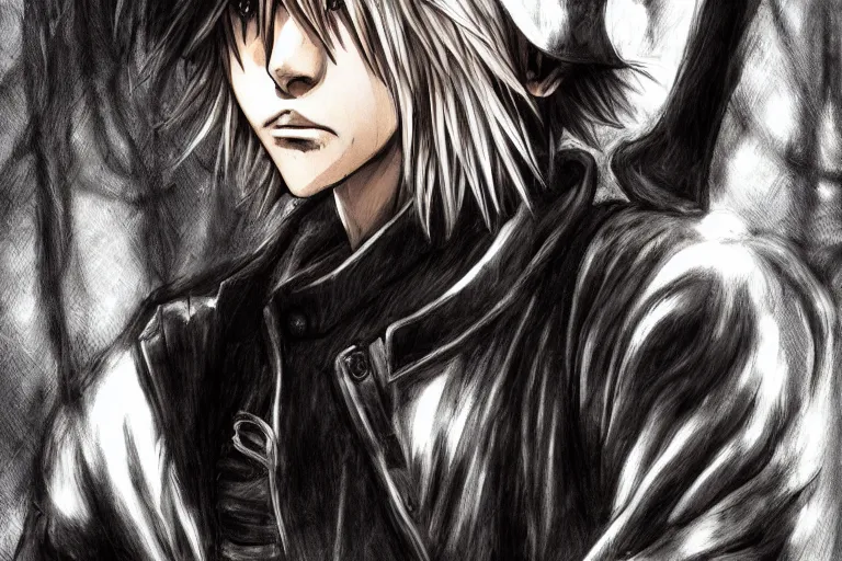 Image similar to l · lawliet, hunchback, death note, portrait, highly detailed, headshot,