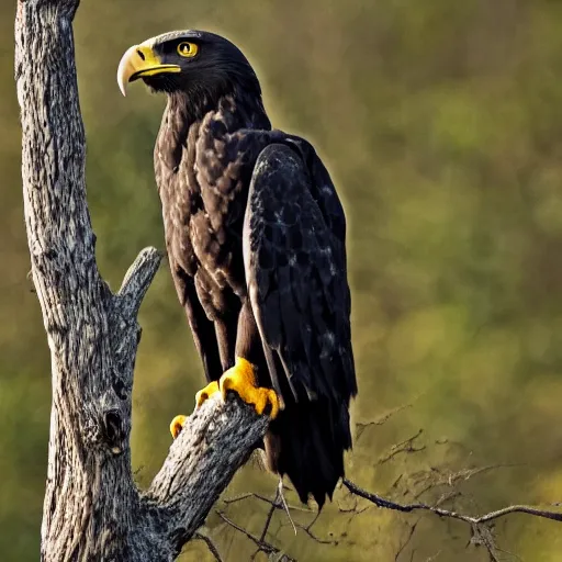 Prompt: a black spotted eagle 4k, award winning nature photography t