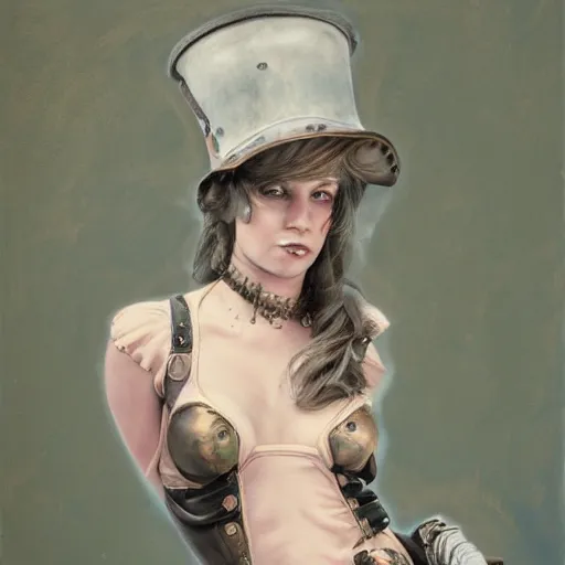 Prompt: girlgirl # girlfriendsocentric, achequary, steampunk painter jean, craiglis jean jean, highly detailed, matte painted, sharp gouache