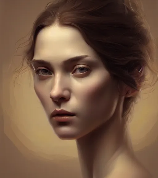 Prompt: portrait of a woman with heightened detail, poised, intense emotion, detailed facial expression, detailed surroundings, intricate, elegant, highly detailed, centered, digital painting, artstation, concept art, smooth, sharp focus, illustration, by ( leonardo da vinci ), wlop