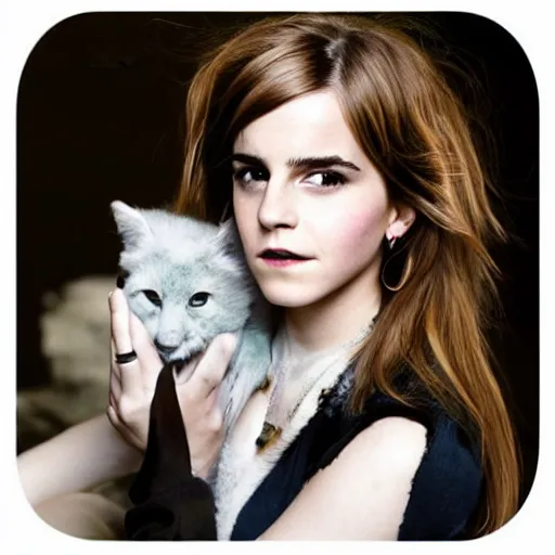 Prompt: portrait photograph of a furry emma watson