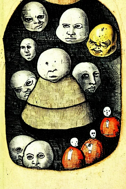 Prompt: hieronymus bosch illustration of humpty dumpty