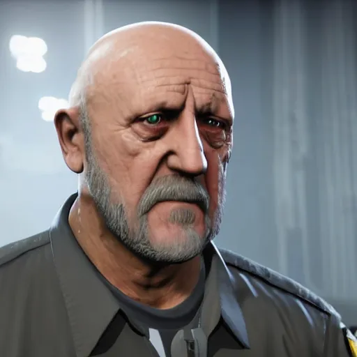 Image similar to Mike Ehrmantraut in Rainbox six siege, 4k, highly detailed