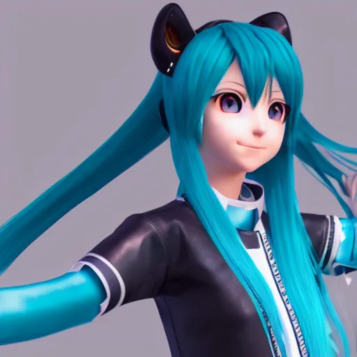 Prompt: photorealistic Hatsune Miku, rendered in Unreal Engine 5, 4K