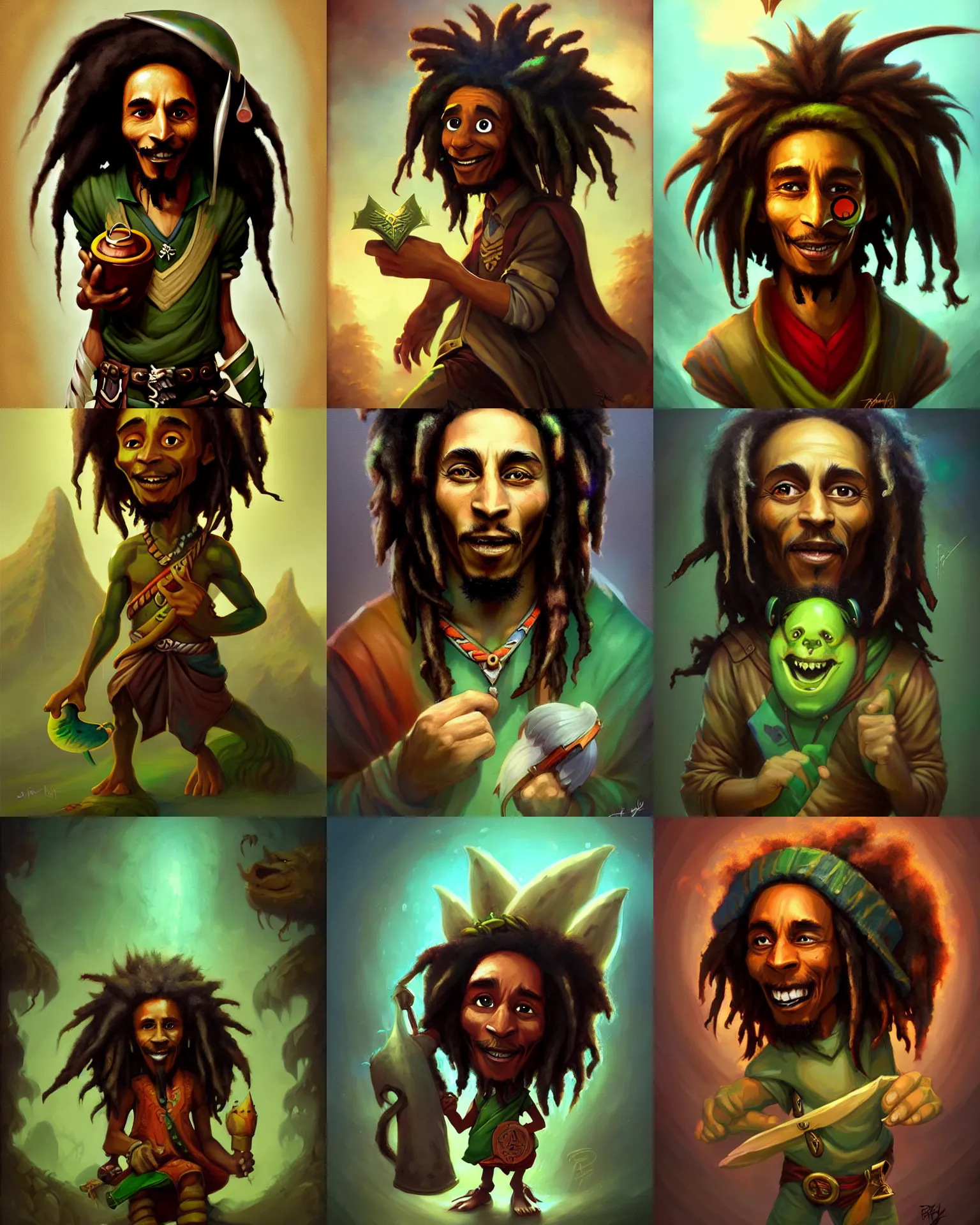 Prompt: cute little anthropomorphic bob marley cute and adorable, pretty, beautiful, dnd character art portrait, matte fantasy painting, deviantart artstation, by jason felix by steve argyle by tyler jacobson by peter mohrbacher, cinema