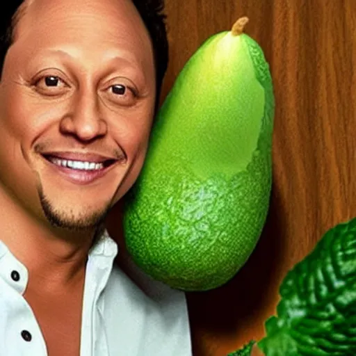 Image similar to rob schneider as an avocado