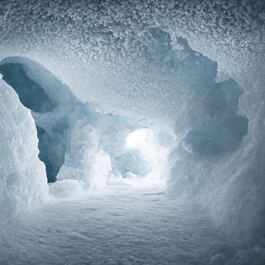 Image similar to cream cheese inside an ice cavern, hd photo
