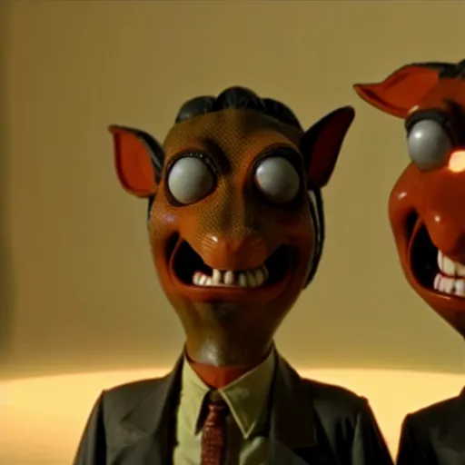 Image similar to mr. bean as jarjar binks from star wars. movie still. cinematic lighting.