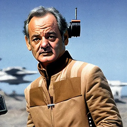 Image similar to bill murray in star wars, movie still, promotional shot