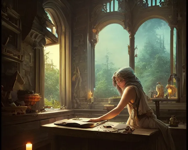 Image similar to photography of gregory crewdson, deep focus, d & d, fantasy, intricate, elegant, highly detailed, digital painting, artstation, concept art, matte, sharp focus, illustration, hearthstone, art by artgerm and greg rutkowski and alphonse mucha