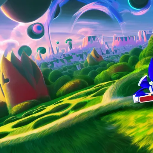 Sonic the Hedgehog Green Hill Zone Painting 