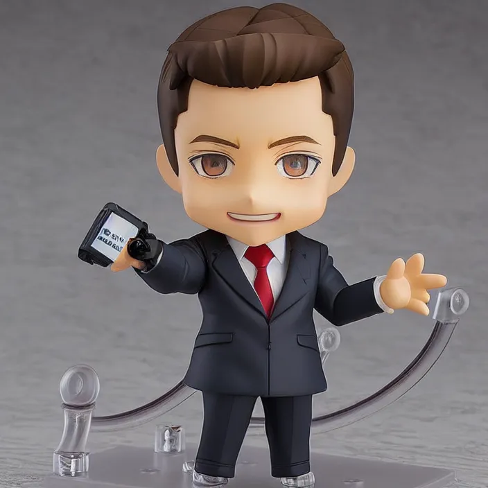 Image similar to a anime nendoroid of elon musk, car tesla 3, figurine, product photo, detailed