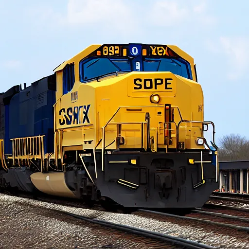 Prompt: csx locomotive with wings