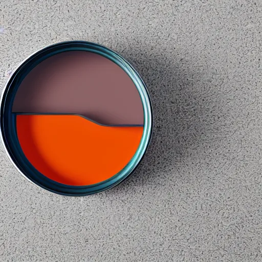 Prompt: can of paint, minimal, modern, solid colors, orange