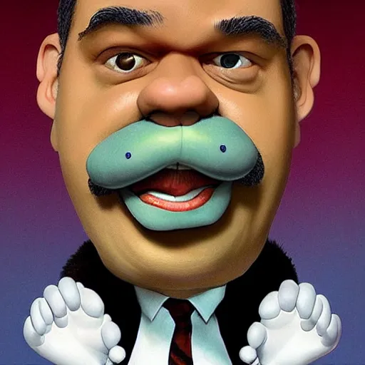 Image similar to beautifully rendered, masterpiece, caricature, claymation, luis guzman as luigi,