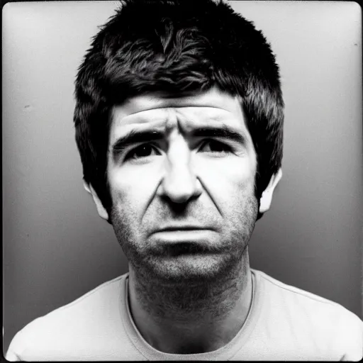 Prompt: Mugshot Portrait of Noel Gallagher, taken in the 1970s, photo taken on a 1970s polaroid camera, grainy, real life, hyperrealistic, ultra realistic, realistic, highly detailed, epic, HD quality, 8k resolution, body and headshot, film still, front facing, front view, headshot and bodyshot, detailed face, very detailed face