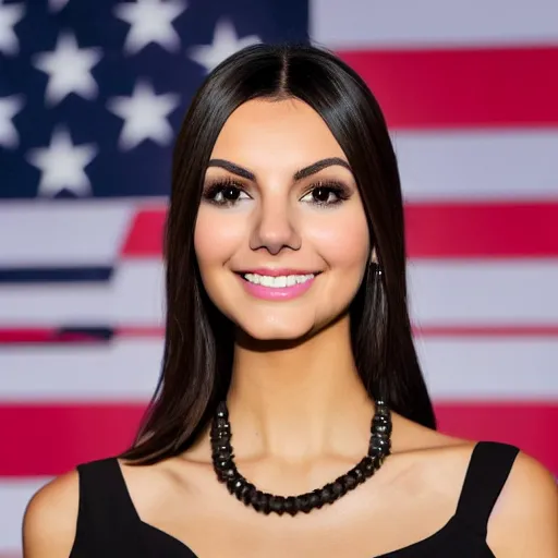 Image similar to victoria justice as joe biden, 8 k resolution, cinematic lighting, anatomically correct