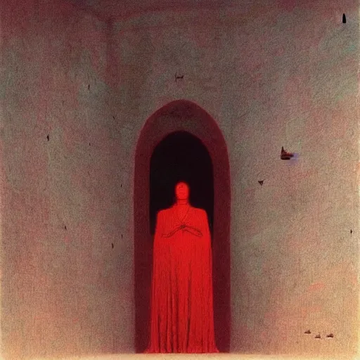 Image similar to dream of the red chamber by Beksinski