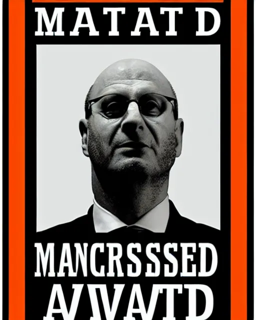 Image similar to avram glazer wanted dead or alive, owner of manchester united football club, wanted poster, bolo poster, pure evil, devils horns, avram glazer, satan, hell, 8 k, symmetry, cinematic lighting