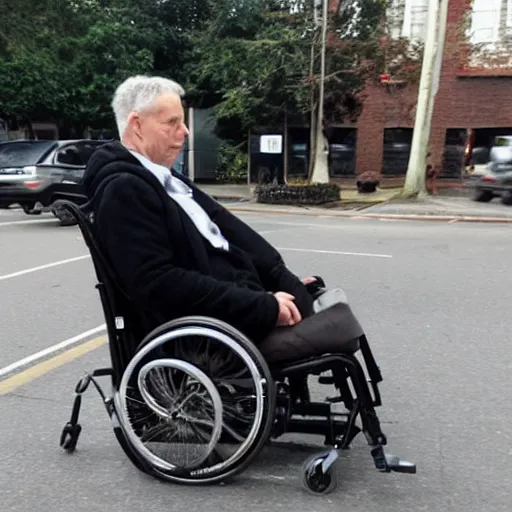 Image similar to jack in a wheelchair, action photo