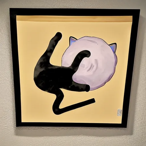 Image similar to artwork, ninja cat, borderline style