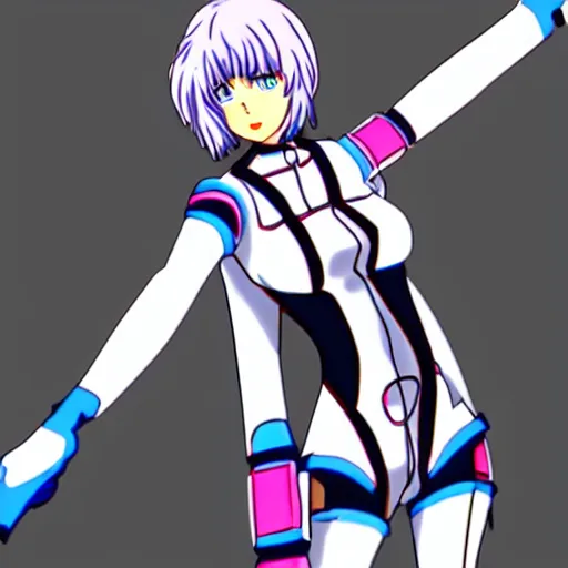 Prompt: Rei Ayanami in her early twenties, in the style of Neon Genesis Evangelion