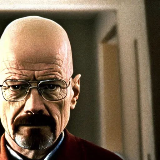Prompt: A still of Walter White in The Shining (1980)
