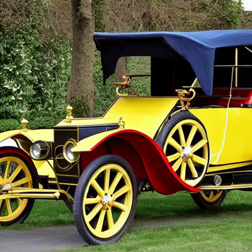 Prompt: a classic 1912 Chitty Chitty Bang Bang car